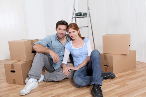 Office relocation items prepared for commercial removal services in Crossness